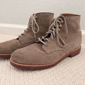 J.Crew Taupe Leather Lace-Up Men's Ankle Boots Size 11 Round Toe